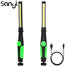 SANYI USB Перезаряжаемый вспышка светильник фонарь встроенный аккумулятор 3800LM Рабочий СВЕТОДИОДНЫЙ свет COB Сильный магнитный портативный фонарь