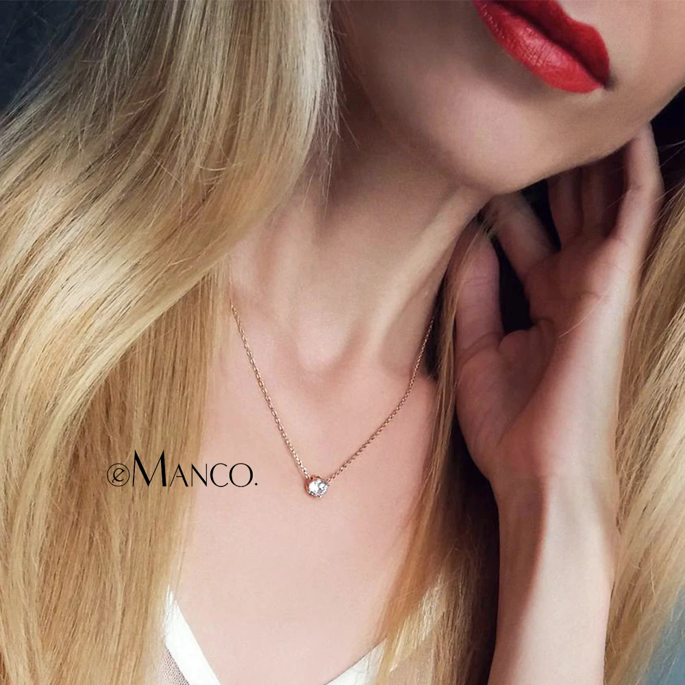 e-Manco Cubic Zircon Luxury Necklace for Women Classic Long Statement Necklaces Fashion Jewelry Women Accessories Unisex-2