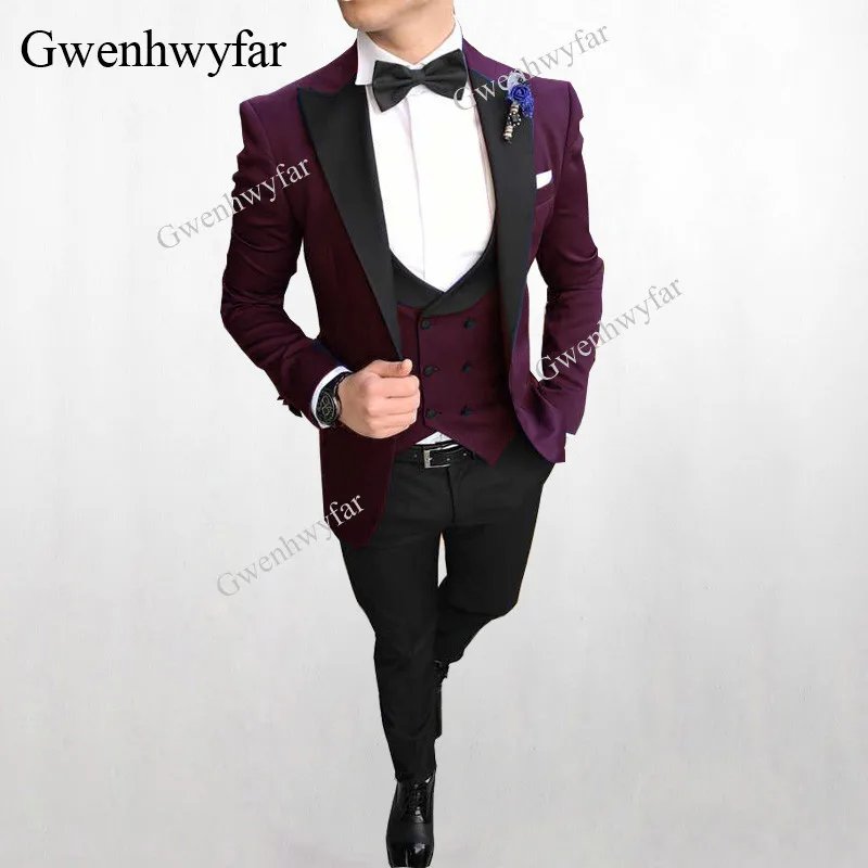 Костюм Gwenhwyfar Homme Mariage 2018 костюмы Блейзер мужские свадебные 11 цветов
