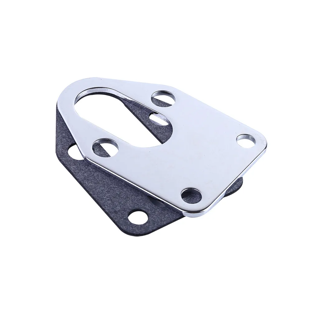 SBC Chrome Fuel Pump Mounting Plate With Gasket Without or no holes for Chevy 283 305 327 350 383 400 SB heavy gauge steel 8Z
