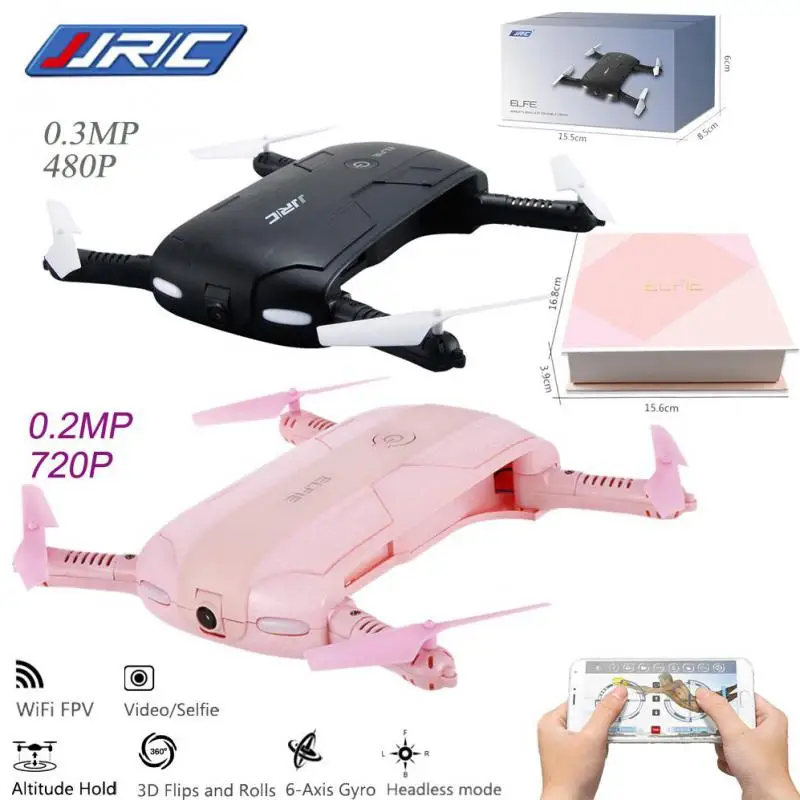 Selfie Drone With Camera Foldable Pocket FPV Quadcopter Rc Drones Phone Control Wifi Helicopter Mini Dron 2 Colors follow me mode quadcopter helicopter rc drones wifi fpv 1mp camera drone dron waypoints gps brushed remote control helicopter