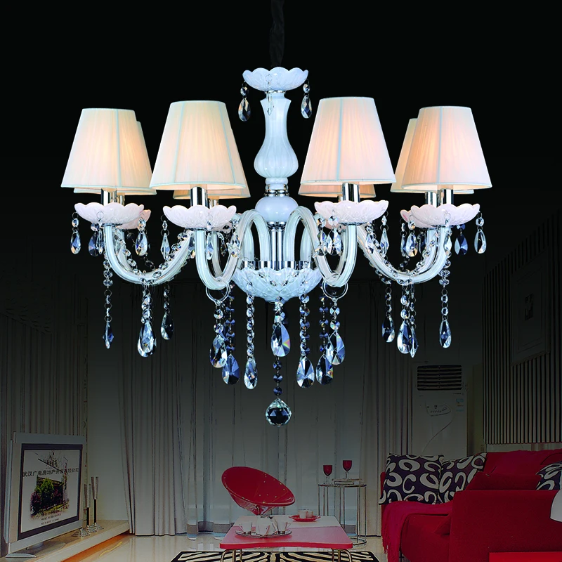 modern led crystal chandelier lampshades lustres de cristal sala large