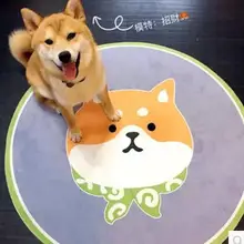 Круглый Мультфильм собака Сиба-ину ковёр коврик компьютерный стул коврик домашнее украшение