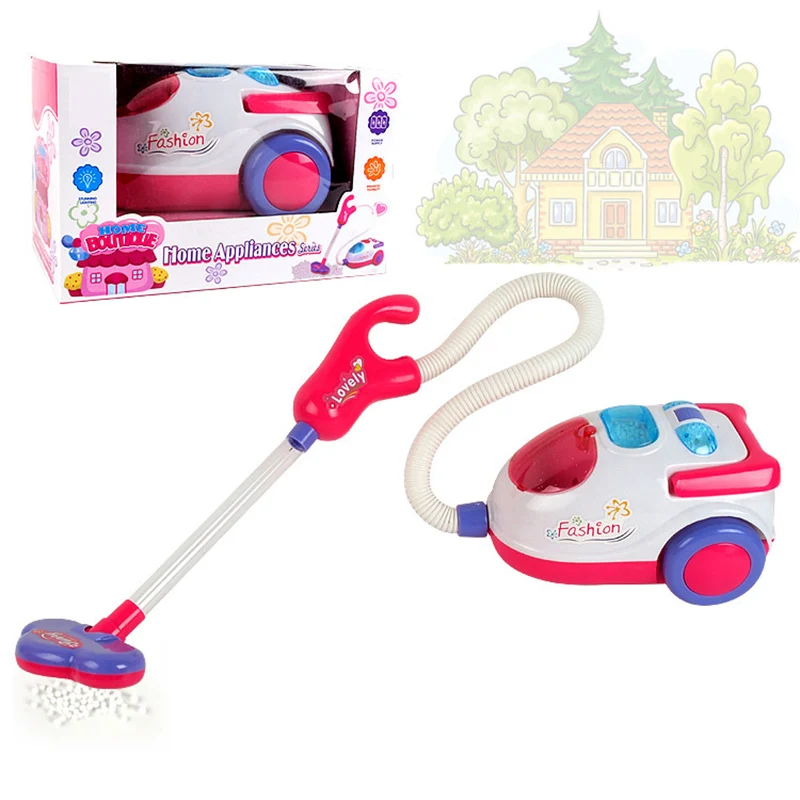 Kopen Meisjes Speelhuis Speelgoed Simulatie Kinderen Met Stofzuiger Tool Hygi euml;ne Apparaten Cleaners Meubels Spelen Educatief TY0147