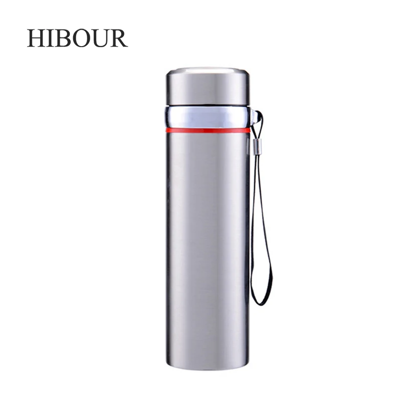 HIBOUR Insulated Vacuum Flask Cup with Tea Infuser Drink Bottle for Water New Thermos Tumbler Coffee Thermo Mug Stainless Steel | Дом и сад