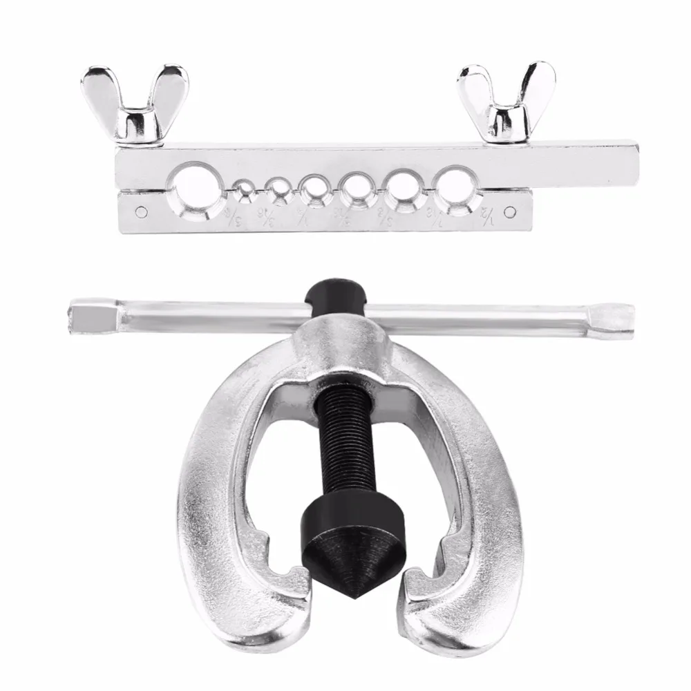 

10pc Pipe Flaring Kit Brake Fuel Tube Repair Flare Tool Set With Cutter Double Flare Dies Clamp Tube Cutter