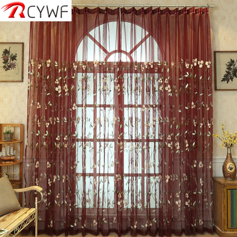 Embroidered Tulle Curtains Window Curtain Living Room Lily