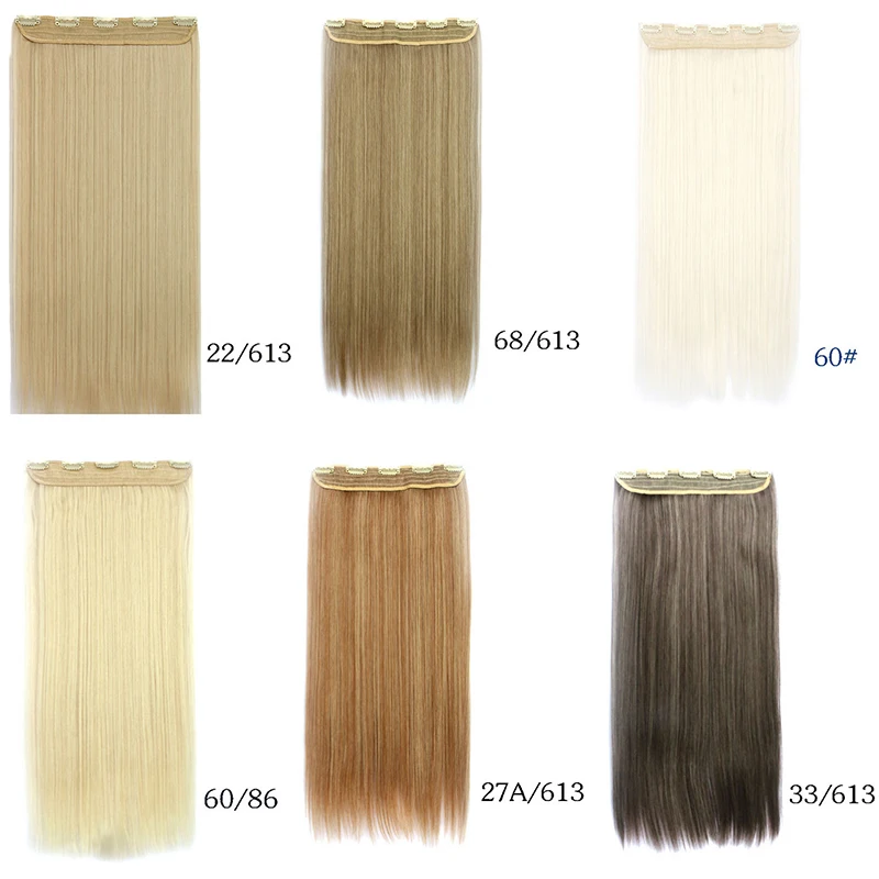 2016 New 14Colors High Tempreture Women HairExtensions Black Brown Blonde Costume Natural Straight Long Synthetic Hair Extension