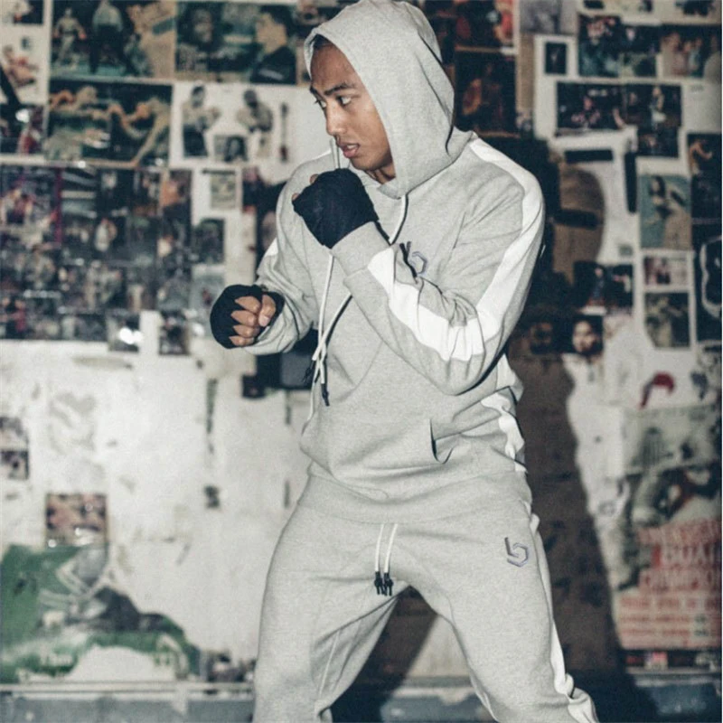 men Sport Suit Gym Sports Tracksuits-9