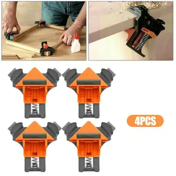 

4pcs 90 Degree Right Angle Clamp Picture Frame Woodworking Corner Clamp Fixture Angle Clip Carpentry Furniture Repair Tools