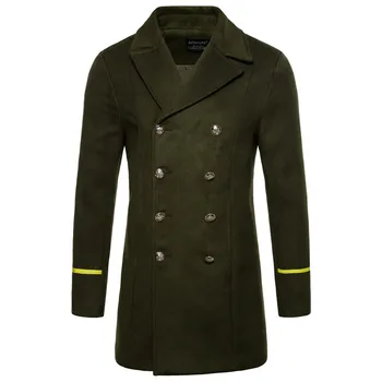 

New Mens Trench Coat Fashion Designer Wool woollen Long mens overcoat Autumn Winter Double-breasted Windproof Trench Coat Men