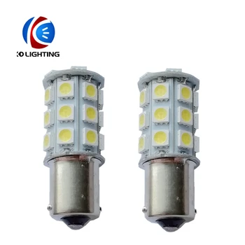 

KD 100pcs/a lot P21W BA15s 1156 1157 Bay15d 5050 SMD 27 Led Car Light Source Auto Brake Reserse Signal Lights Lamps Bulb DC12V