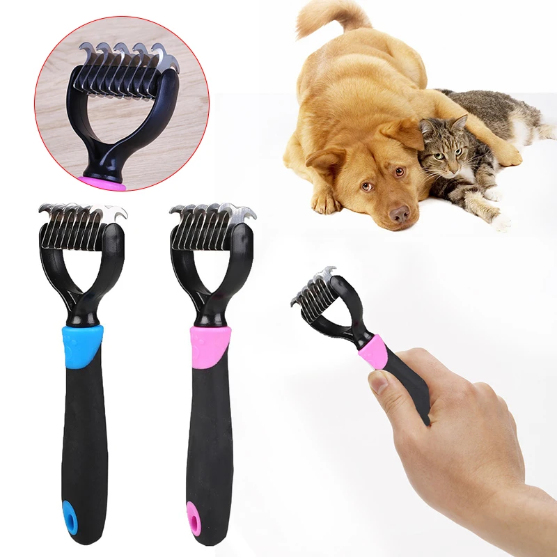 

Pet Dog Fur Long Short Hair Cutter Remove Rake Grooming Brush Comb Metal Blade Pet Shedding Comb Pet Supplies Dog Supply