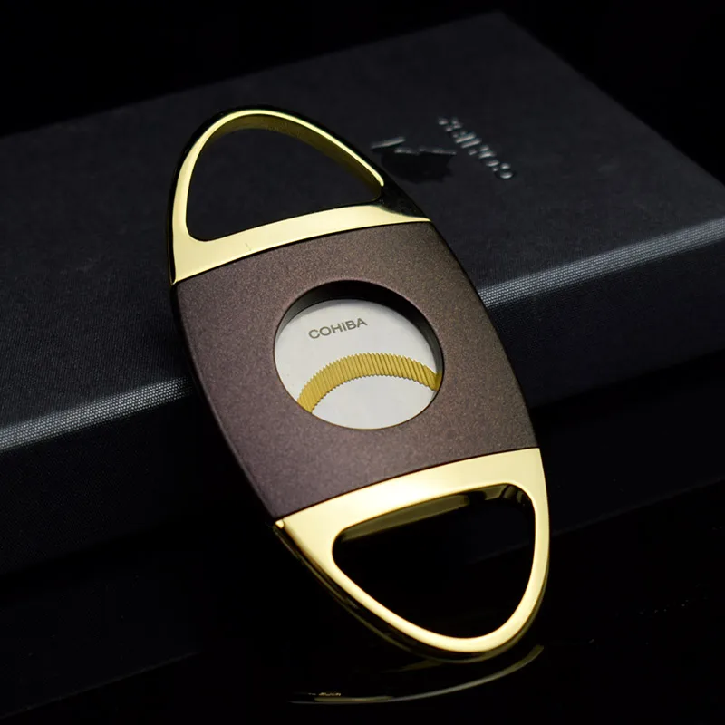 COHIBA золотая ручка из нержавеющей стали с двумя лезвиями для резки сигар