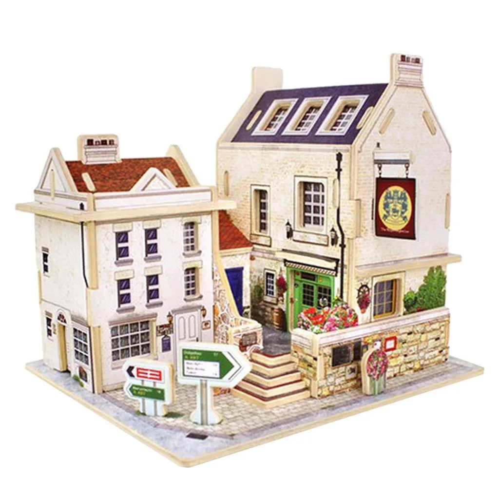

1/24 DIY Miniature Dollhouse Furniture Kit 3D Wooden Miniature Dolls House Villa Model Assembly Puzzle Toy Birthday Gifts
