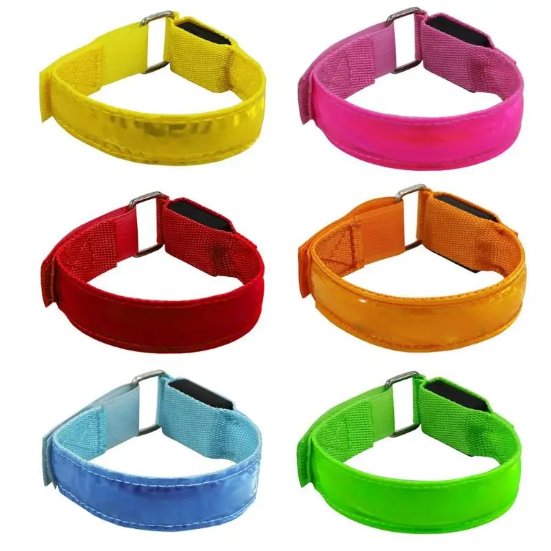 6 Colors Night Running Arm Lamp Outdoor Sports Safety Jogging Riding LED Arm Leg Reflective Warning Wristband Lamp Beauty New