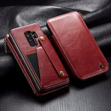 Съемный кожаный бумажник чехол для samsung Galaxy S9 Плюс молния Карманный с отделениями для карт для картs чехол для samsung S9 плюс Чехол Coque