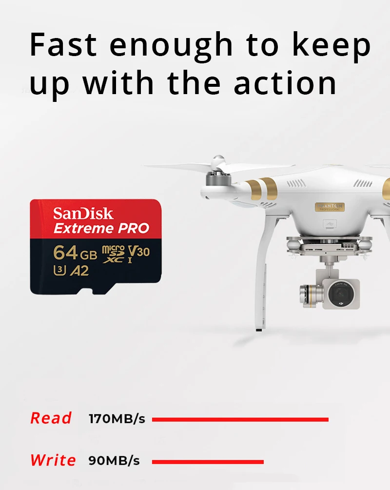 SanDisk Extreme PRO Micro SD Card 64 GB TF Флеш карта SDXC 128 GB карта памяти 256 ГБ U3 Class10 UHS-I A2 V30 170 МБ/с. для Samrtphone