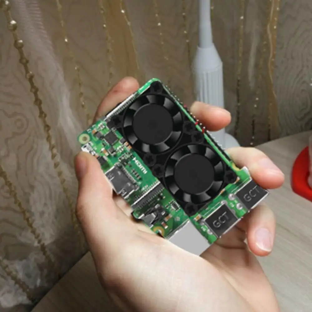 Raspberry Pi Вентилятор охлаждения с двумя вентиляторами + радиаторы теплопроводящей