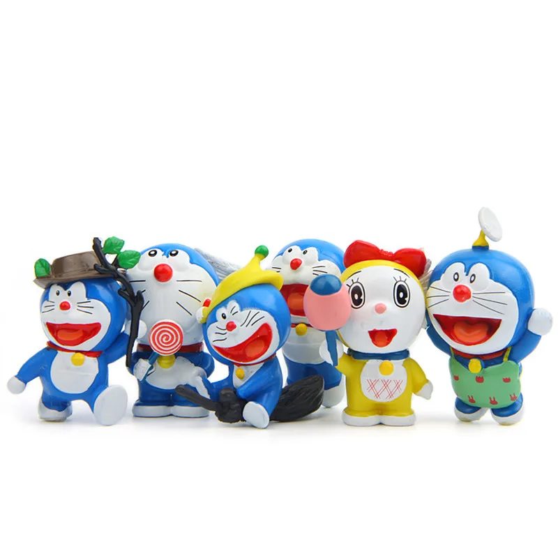 6 шт. Doraemon Робот кошка фигурки Детские игрушки модель Наборы украшения|Игровые и