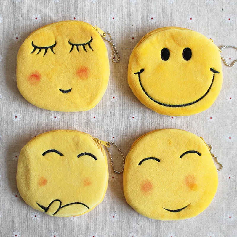 SLPF Sell Well Childlike Classic Cute Yellow Smiley Coin Purse Bag Ladies Cute Kawaii Harajuku Plush 3