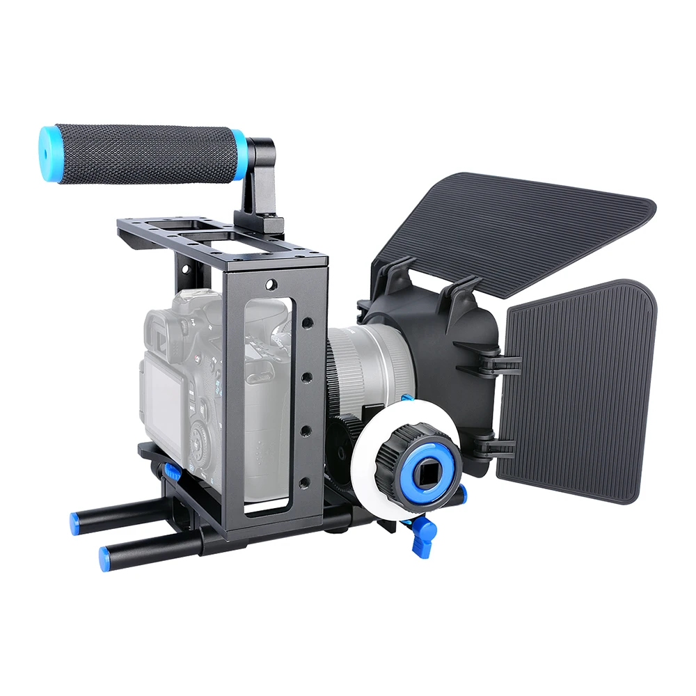 Tanie Statyw dslr klatka operatorska zestaw ramię system stabilizujący wideo wsparcie Rig dla Canon 5D Mark III IV 6D 7D Nikon D7200 Sony A7 GH5 GH4