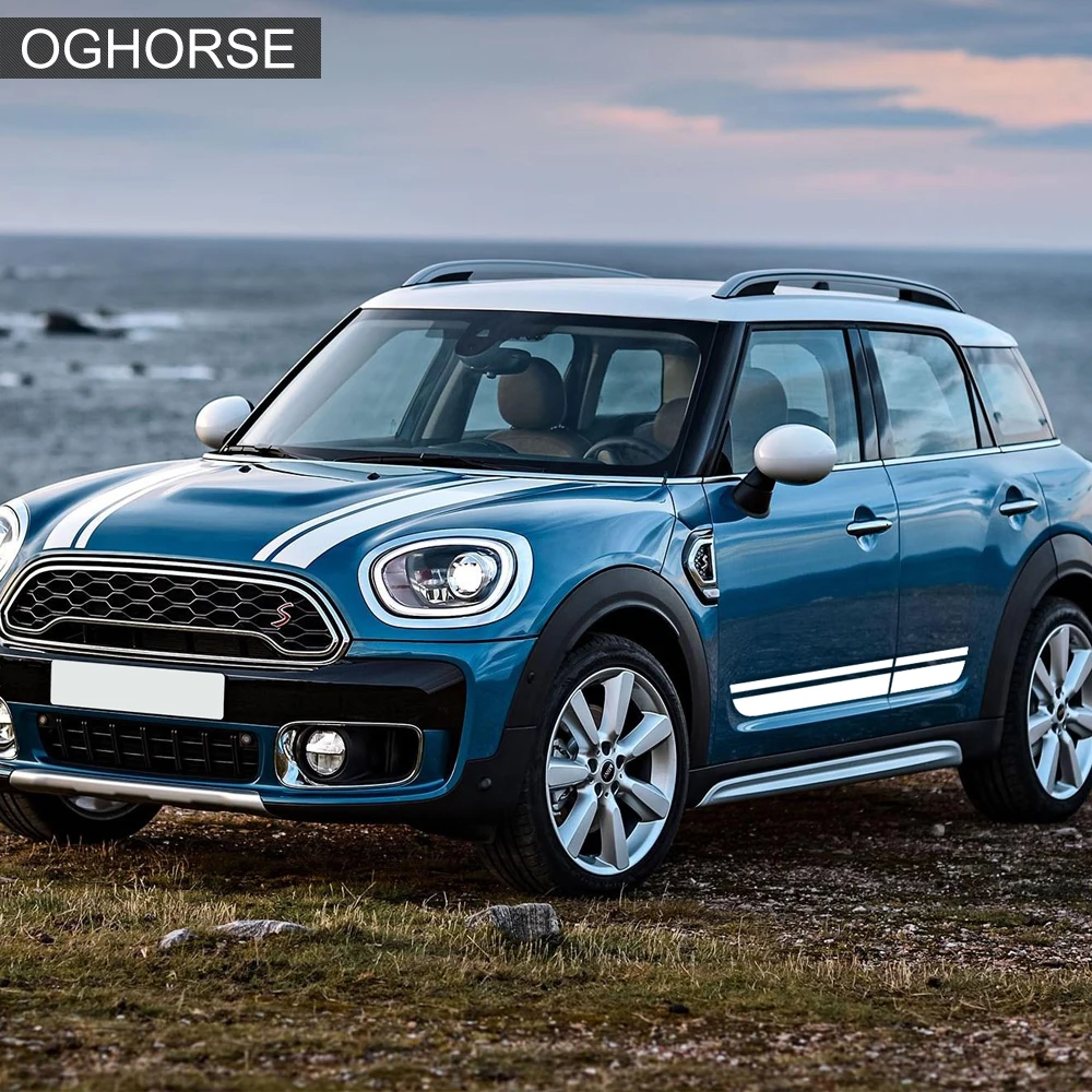 Car Hood Stripes Trunk Bonnet Rear Body Kit Door Side Stripe Skirt Sticker For Mini Cooper Countryman F60 Accessories