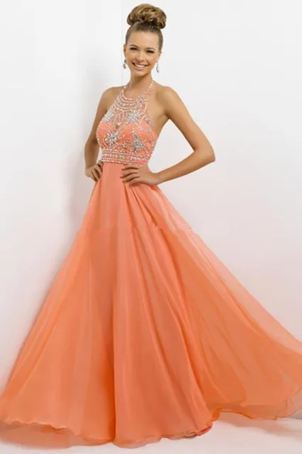 Orange Long Prom Dress