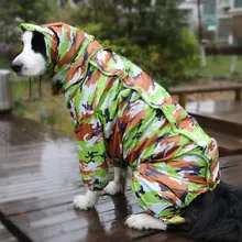 Камуфляжный непромокаемый плащ с капюшоном для собак, водонепроницаемый дождевик, камуфляжный дождевик для собак, дождевик, пальто Верхняя одежда для средних и больших собак