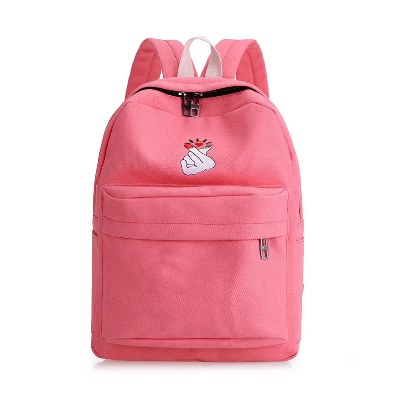 2017 Solid Color Women Backpack High Quality preppy style Cute Canvas Backpack Female School Bags For