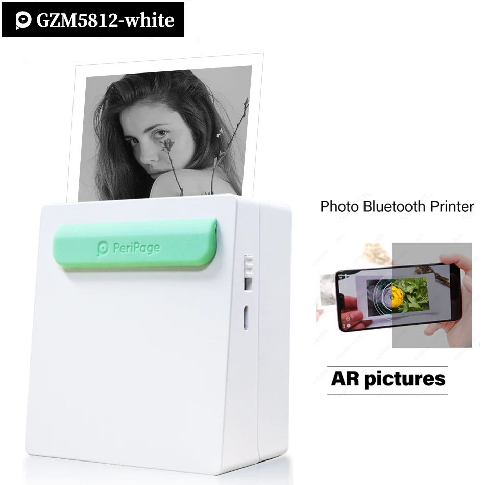 Принтер Peripage AR Photo Printer этикетка Thermal Маленькие картинки Фотопринтер для телефона Android iOS Детские подарки на день рождения