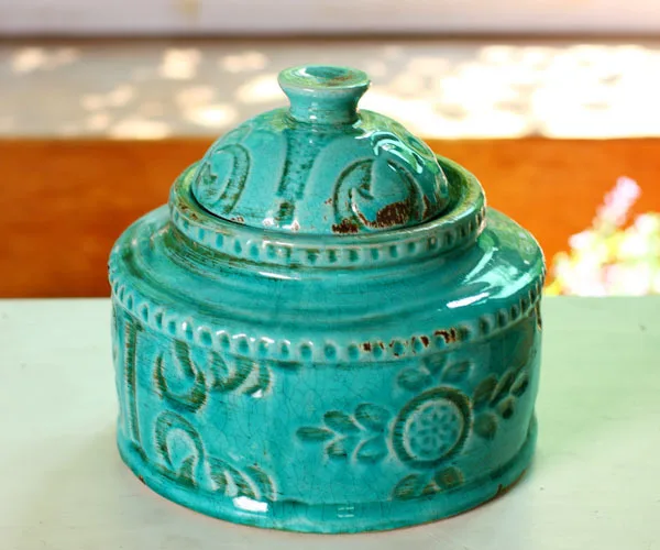 The Mediterranean-style blue crackle glaze ceramic candy jar ornaments household trinkets GS-B027-6 |