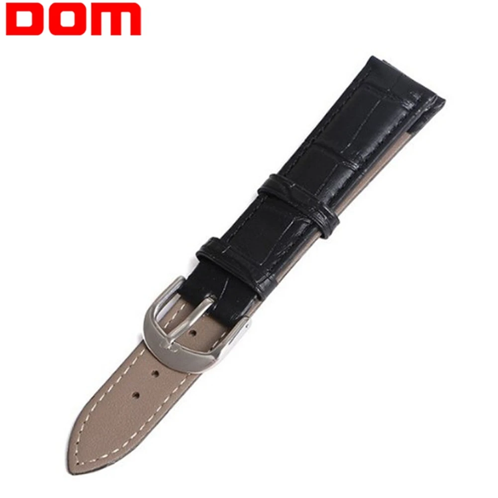 

DOM Unisex Faux Leather Watchband Men Women Watch Band 22mm 20mm 18mm 16mm 14mm Black Brown Wrist Watch Strap Watch Accessories