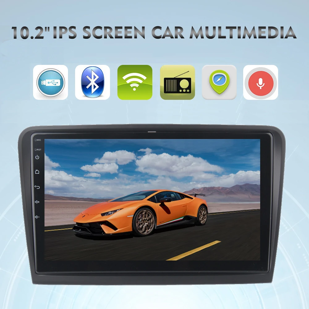 Top 10.2" 2.5D IPS Screen Car Multimedia 1 din GPS for Skoda Superb 2008 - 2014 Android 9.0 Navigation 4Gb+32Gb 8-Core Free Map WIFI 1