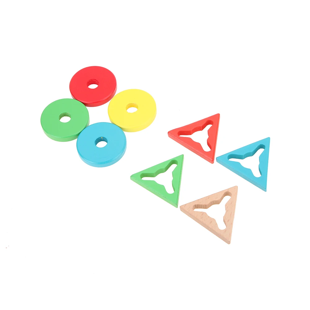 Geometry Cognitive Matching Toy Wooden Building Block for Children Birthday Gift Fun Block Board Game Wood Educational Toy