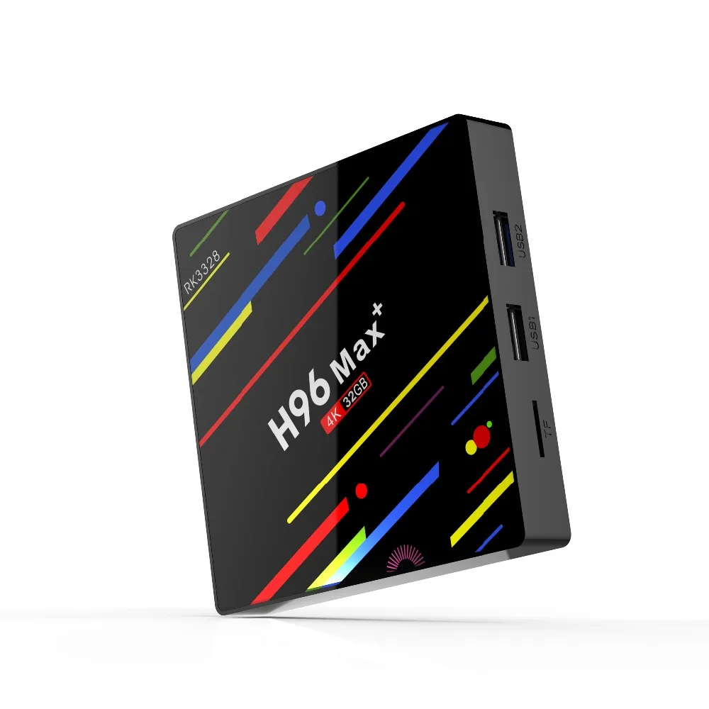 H96 ماكس زائد مربع التلفزيون الذكية الروبوت 9.0 OS 4 GB RAM 32/64 GB ROM RK3328 رباعية النواة 1080 p 4 K H.265 WiFi 2.4G/5G BT4.0 مجموعة أعلى مربع