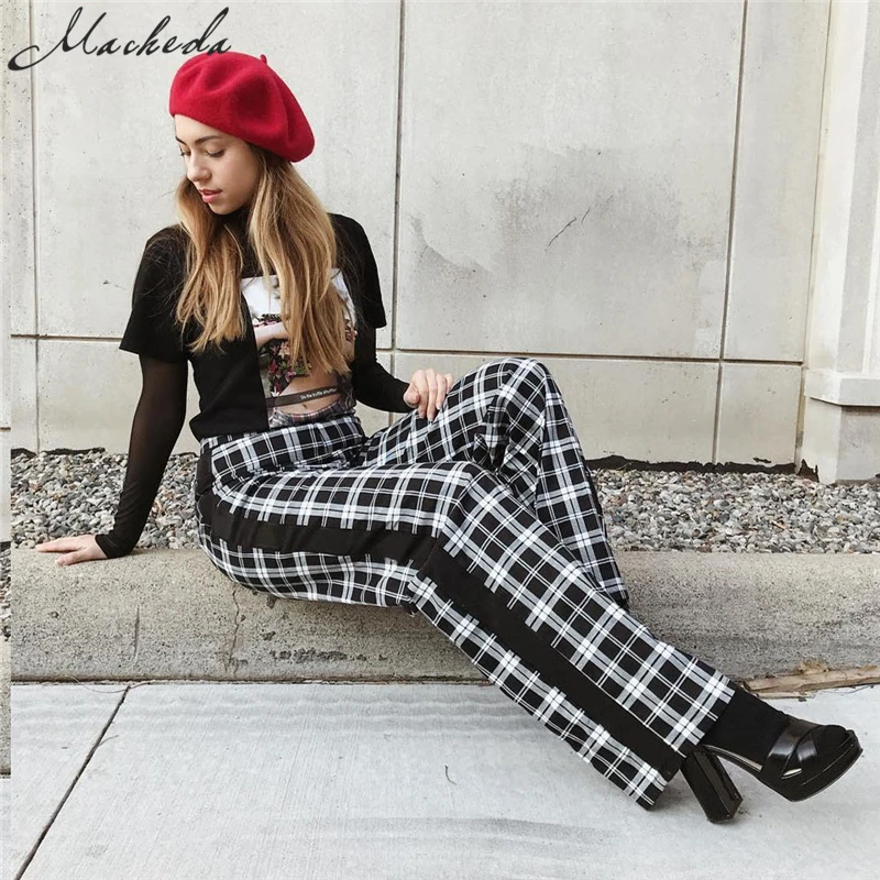 red plaid cargo pants