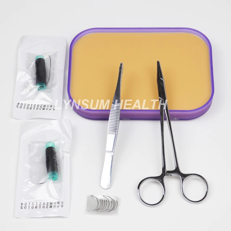 Basic Suture Practice Training Kit with Medical Skin Model Simplified