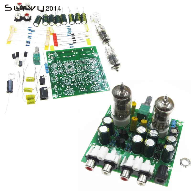

6J1 Tube Fever Pre Amplifier Preamp AMP Pre-Amplifier Board Headphone Buffer DIY Kit Module Stereo Potentiometer AC 12V Valve