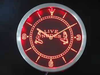

nc0255 OPEN Live Nude Exotic Dancer Bar Beer Neon Sign LED Wall Clock