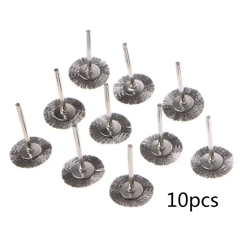 

10pcs 22mm Platinum Blade Stainless Steel Wire Wheel Brush Dremel Rotary Tool for Mini Drill Dremel Polishing Dremel Accessories