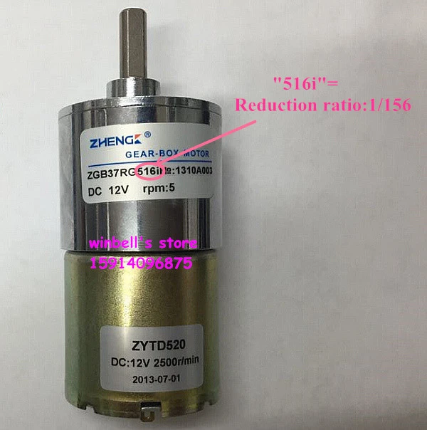 Original Zhengke Zgb37rg 12v 24v Eccentric Outpput Shaft Motor Zytd520