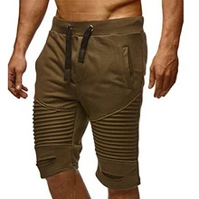 Для мужчин лето Повседневное шнурок эластичный пояс Половина Длина шорты брюки