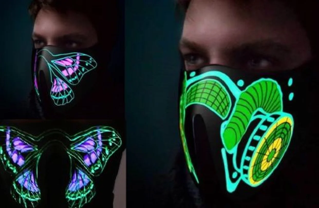 Маска для лица новый светодиодный Rave Вечерние Маски эквалайзер мигающий музыка