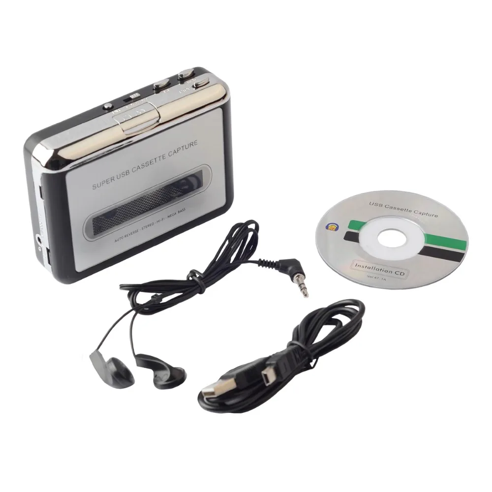 Горячие продажи USB кассета Клейкие ленты конвертер кассеты к MP3 аудио плеера Клейкие ленты к ПК Портативный Cassette-to-MP3 конвертер