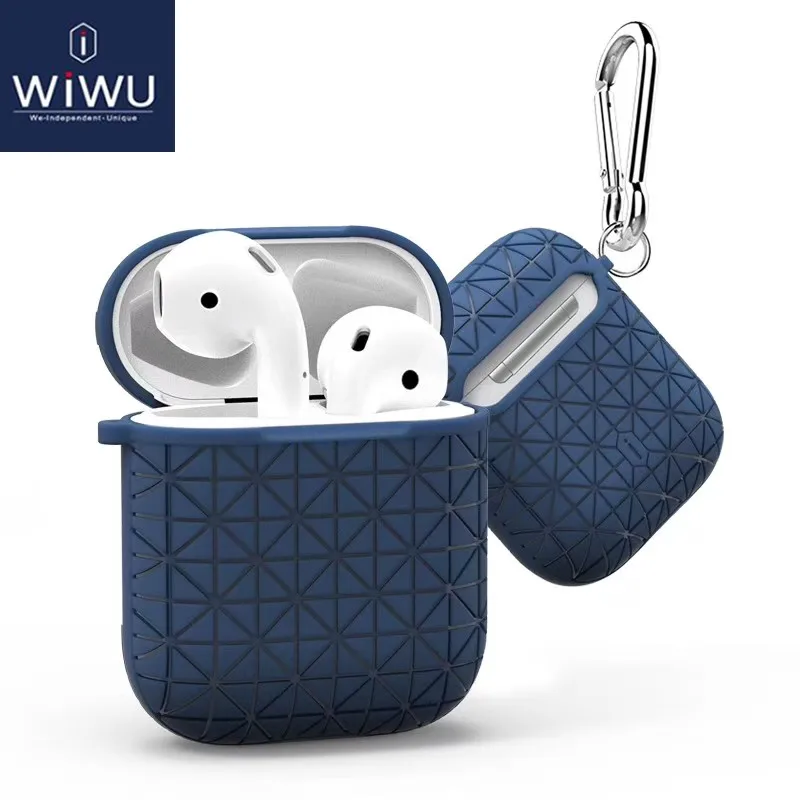 

WIWU Original Diamond pattern earphone cover For AirPods Silicone Case Cover Protective Skin for Apple Airpod Charging Case