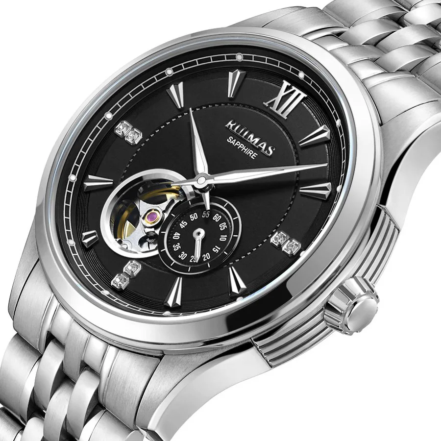 Мужские Роскошные Механические часы RUIMAS Reloj Hombre модные мужские деловые наручные