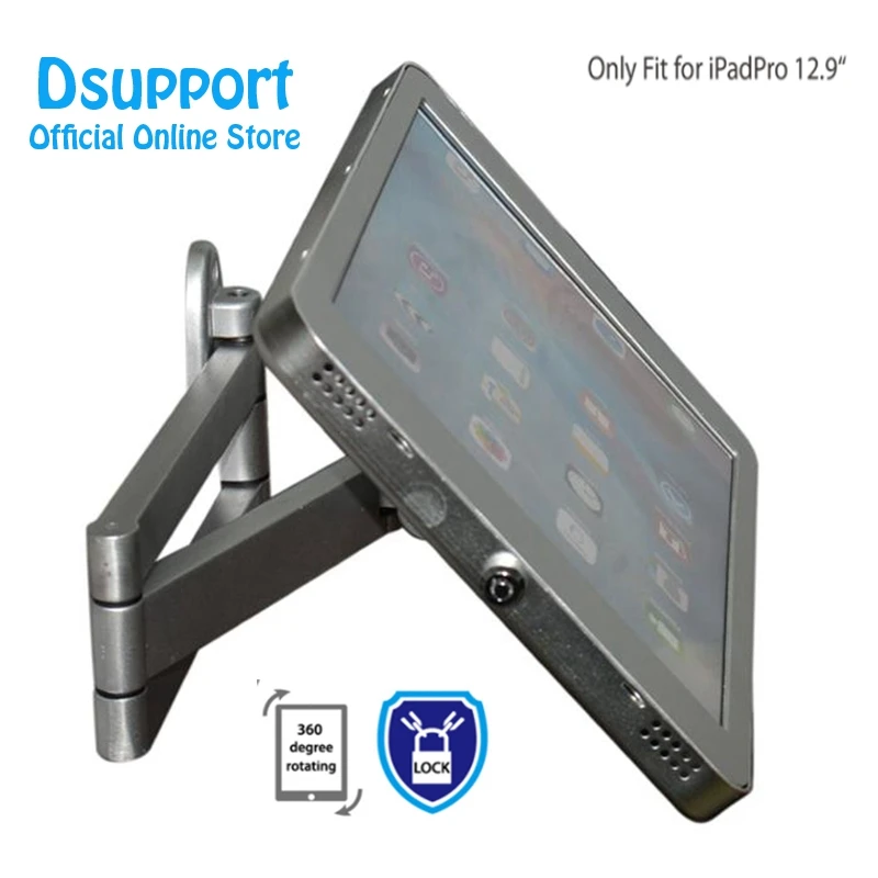 Алюминиевый сплав планшетный ПК настенный Противоугонный дизайн дисплей стенд с замком безопасности для iPad Pro 12,9 дюйма