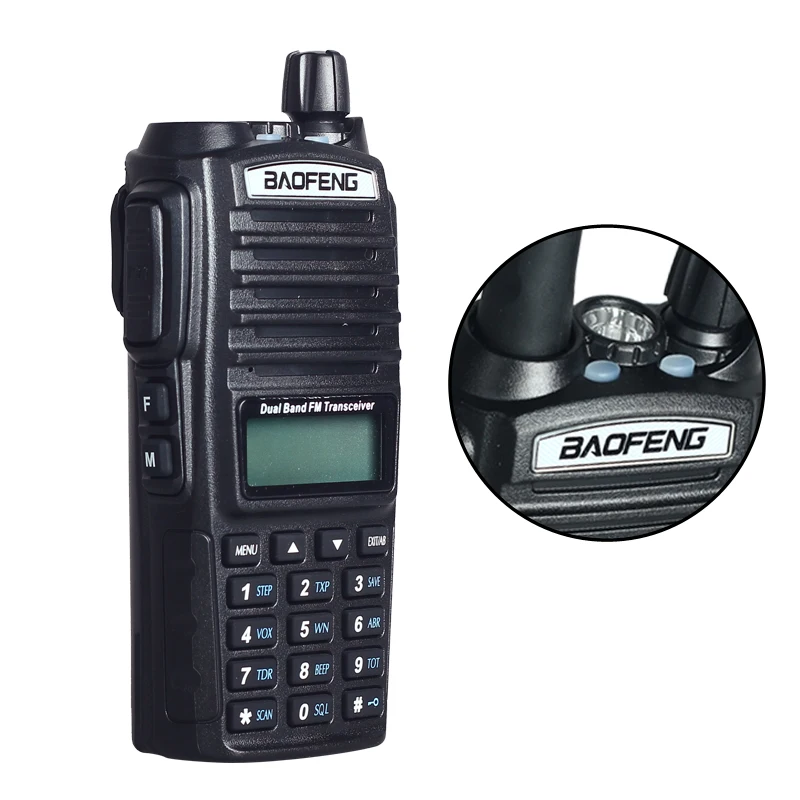 Portable Radio Walkie Talkie Baofeng UV 82 With Double PTT Earphone Button CB Ham Radio Vhf