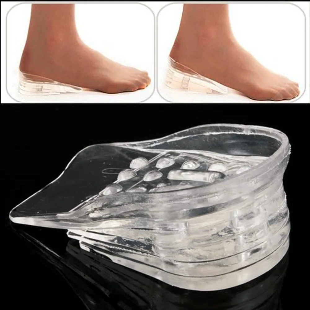 

1pair Adjustable Taller Insole Silicone Gel Inserts Lift Shoe Pads Height Increase 5 Layers Comfortable Beauty healthy care soft